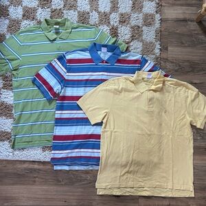 Brooks Brothers Mens Polo Shirts - Yellow, Green, Blue Striped
